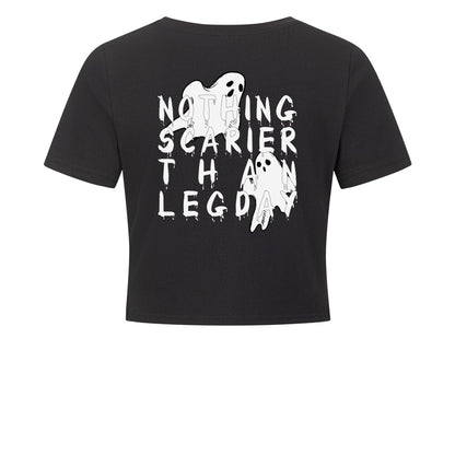 Nothing Scarier Than Legday Ghosts Crop Top-T-Shirt-Swolemates