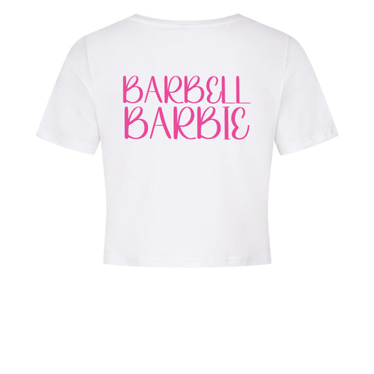 Barbell Barbie Crop Top-T-Shirt-Swolemates