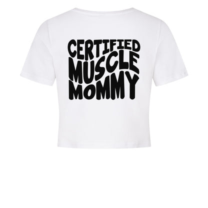 Certified Muscle Mommy Crop Top-T-Shirt-Swolemates