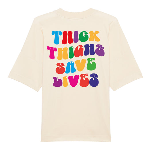 Thick Thighs Save Lives CLR Oversize Pump Cover-T-Shirt-Swolemates