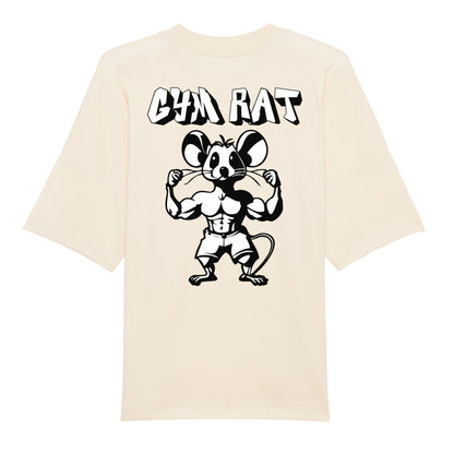 Gym Rat Vis White Oversize Pump Cover-T-Shirt-Swolemates