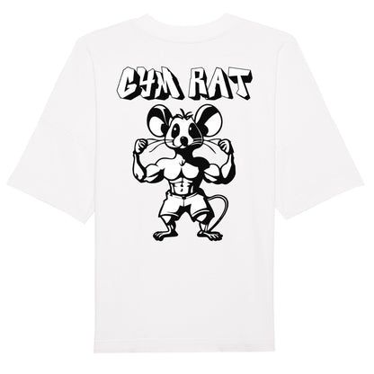 Gym Rat Vis White Oversize Pump Cover-T-Shirt-Swolemates