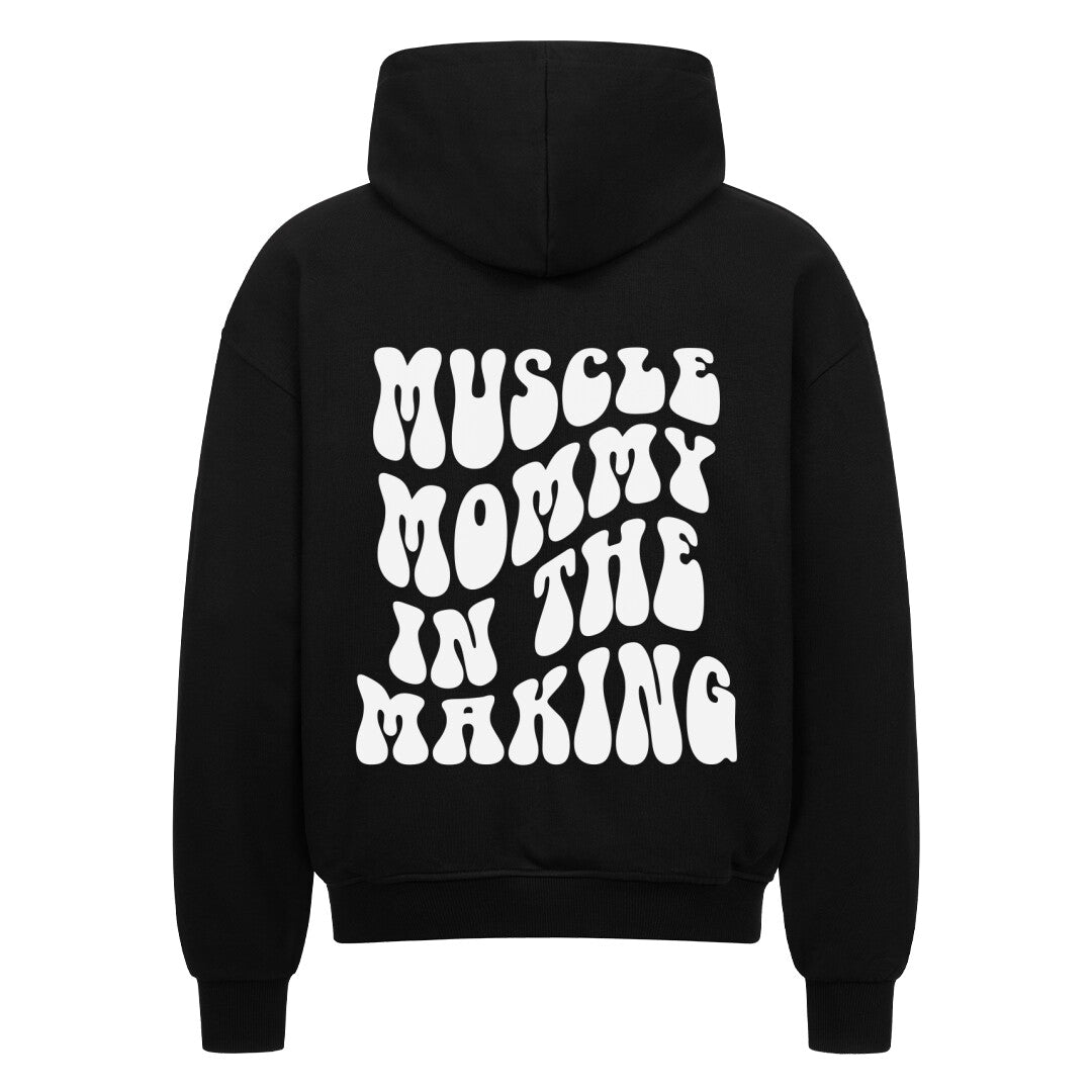 Muscle Mommy in the Making Oversize Pump Cover Zip-Hoodie-Hoodie-Swolemates