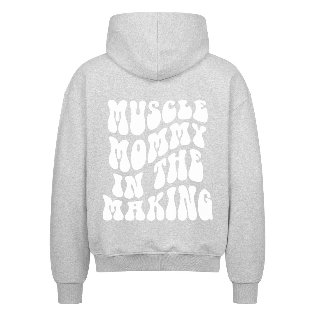 Muscle Mommy in the Making Oversize Pump Cover Zip-Hoodie-Hoodie-Swolemates