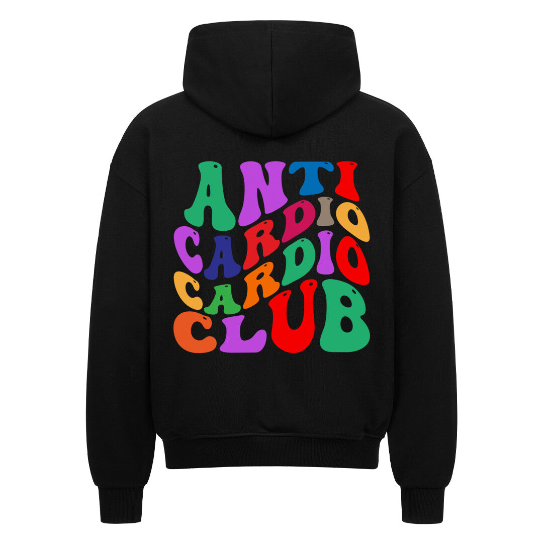 Anti Cardio Cardio Club Premium Oversize Zipper Hoodie Gym Fitness - Swolemates