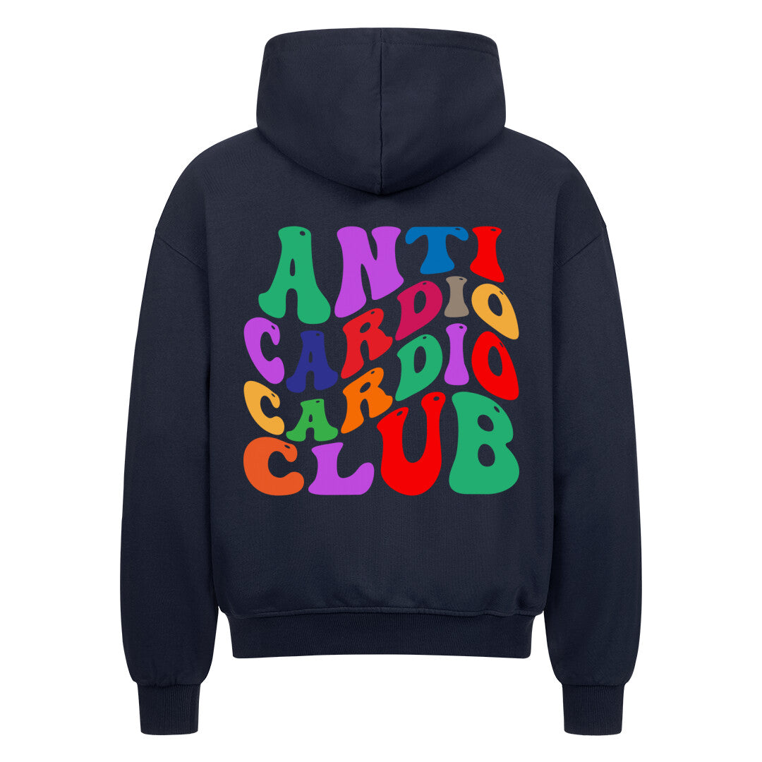 Anti Cardio Cardio Club Premium Oversize Zipper Hoodie Gym Fitness - Swolemates